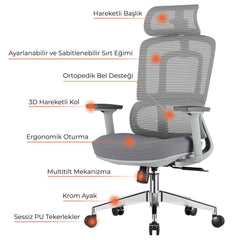 Lugano Siyah Fileli Ofis Koltuğu - Online OfisOfis KoltuklarıOnline Ofis®