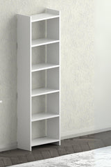 Nuka 6 Raflı Kitaplık Beyaz 48X22X160 - Online OfisKitaplık DepolamaOnline Ofis®
