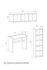 Nuka Çalışma Masası Seti Beyaz, Kitaplık, Duvar Rafı, Masa, Öğrenci Masası - Online OfisÇalışma MasasıOnline Ofis®