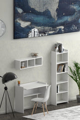 Nuka Çalışma Masası Seti Beyaz, Kitaplık, Duvar Rafı, Masa, Öğrenci Masası - Online OfisÇalışma MasasıOnline Ofis®