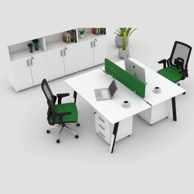 Hexa 120 WS Ofis İkili İş İstasyonu-Beyaz/Siyah - 